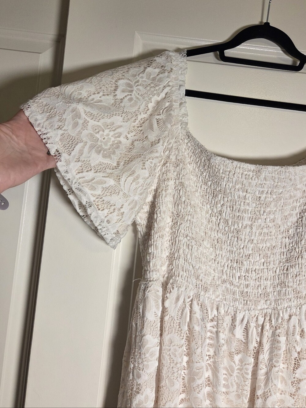 Baltic Born Aspen Smocked Lace Maxi Dress Summer Wedding Romantic White 3XL - Picture 5 of 10